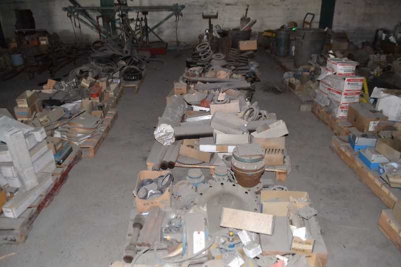 CONTENTS OF SKID - CONTROL VALVE, GATE VALVES, SPROCKETS, SHEEVES, PNUEMATIC CYLINDERS, SPRINGS - MISCELLANEOUS