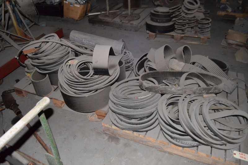 CONTENTS OF SKID - ASSORTED TIMING BELTS - MISCELLANEOUS