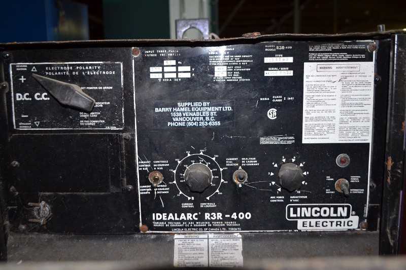 LINCOLN ELECTRIC IDEALARC R3R-400 VARIABLE VOLTAGE DC WEDLER - MISCELLANEOUS