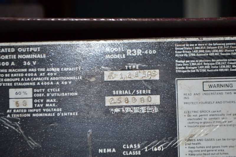 LINCOLN ELECTRIC IDEALARC R3R-400 VARIABLE VOLTAGE DC WEDLER - MISCELLANEOUS