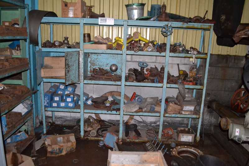 CONTENTS OF SHELVING - VALVES, STEAM TRAPS, PIPE FITTINGS, FASTENERS - MISCELLANEOUS