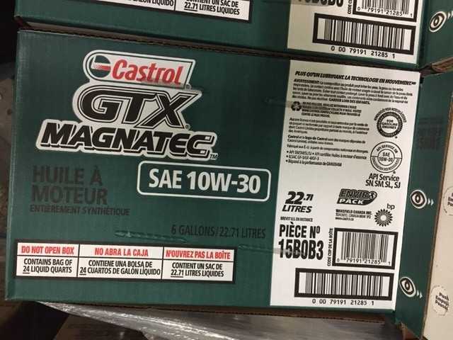 TRUCK LOAD OF ASSORTED CASTROL MOTOR OIL - PALLET JACKS
