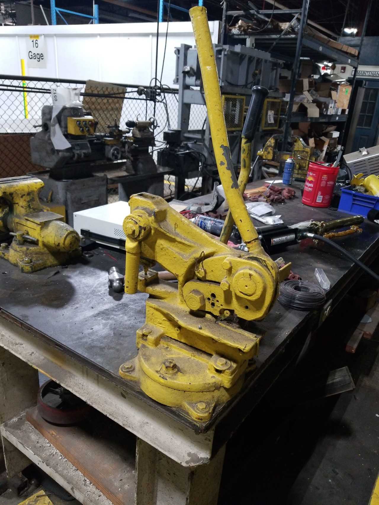 Steel work table with vise - Contents Not Included - MISCELLANEOUS