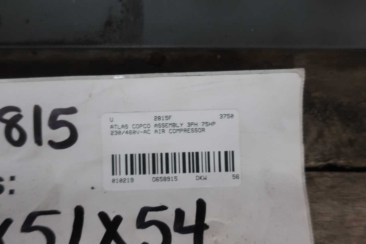 ATLAS COPCO ASSEMBLY 3PH 75HP FIXED 230/460V-AC AIR COMPRESSOR - AIR COMPRESSORS