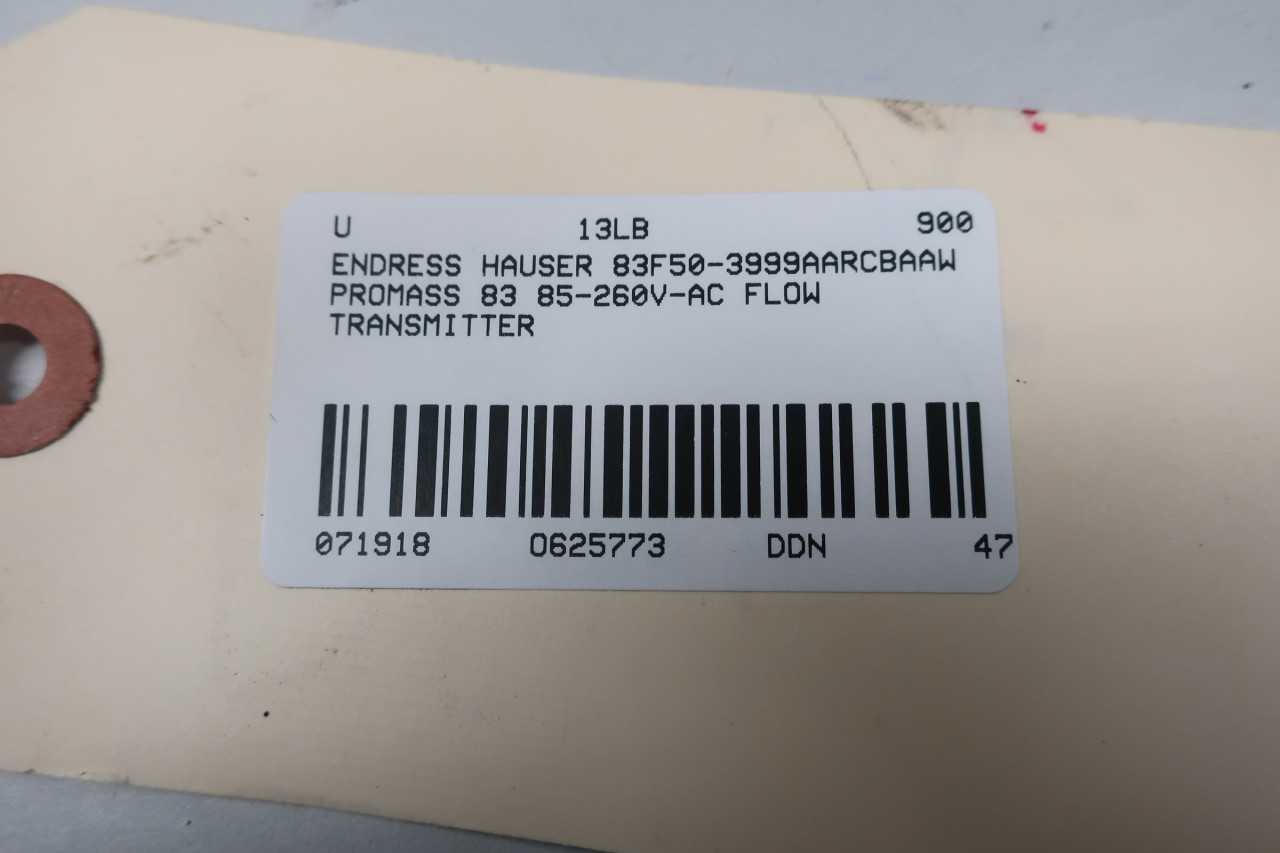 ENDRESS HAUSER 83F50-3999AARCBAAW PROMASS 83 FLOW TRANSMITTER - INSTRUMENTATION