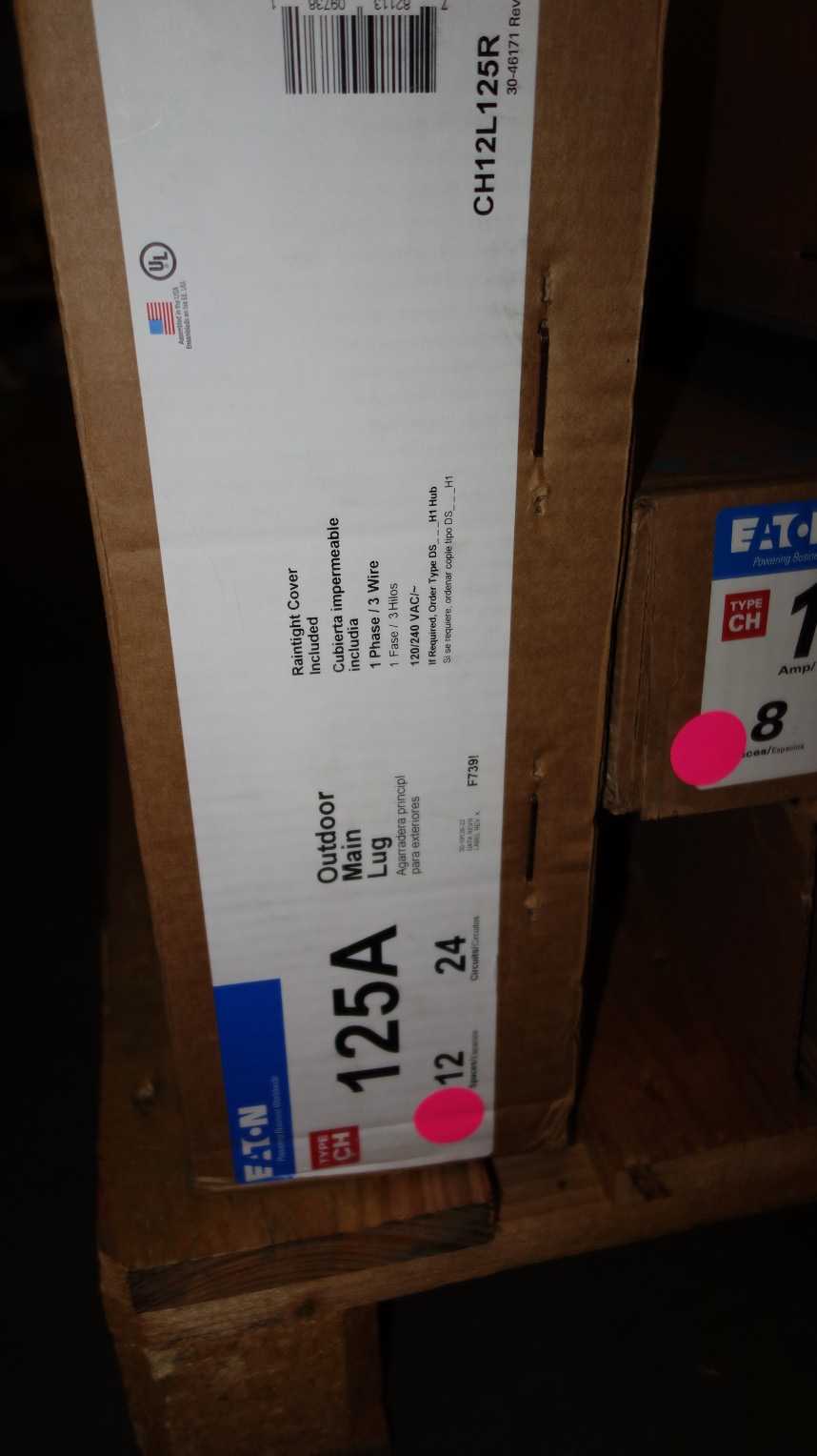 1 PALLET OF SQUARE D EATON 125A, 100A MAIN BREAKER PANELS - CIRCUIT BREAKERS