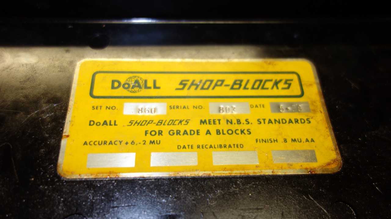 LOT OF 3 ASSORTED GAGE BLOCKS, DO-ALL 860 SHOP-BLOCKS, HORBERG DRILL SIZE PIN GAGES, - ELECTRIC POWER TOOLS