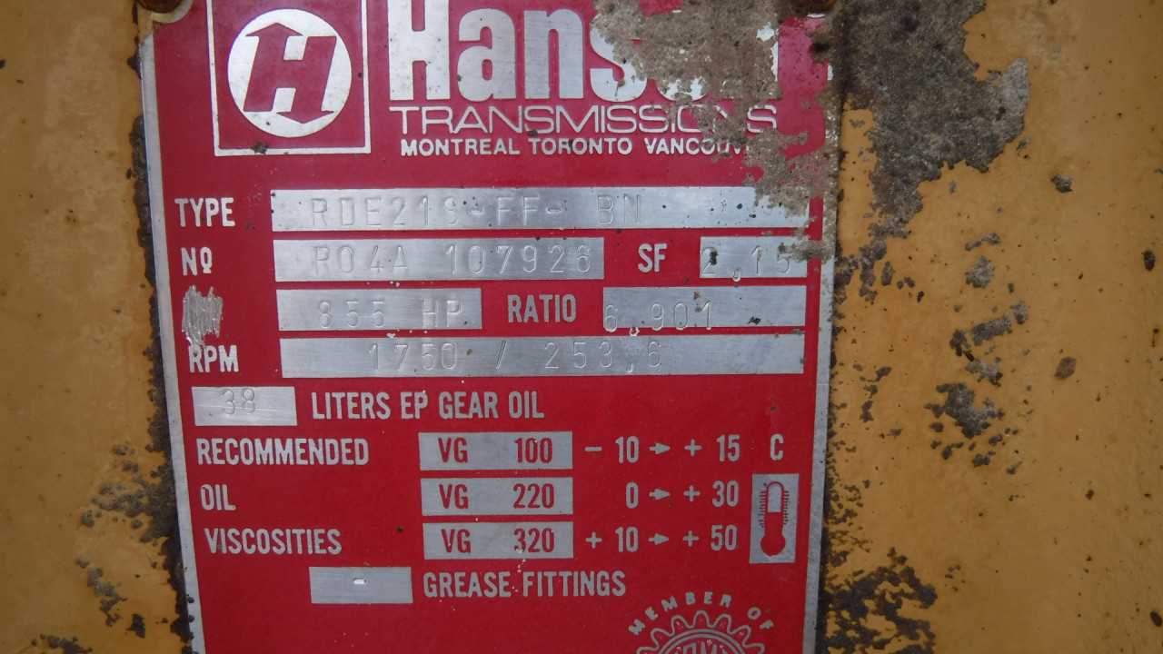 855 HP Hansen Gear Reducer Model RDE21S-FF-BN - GEAR REDUCERS