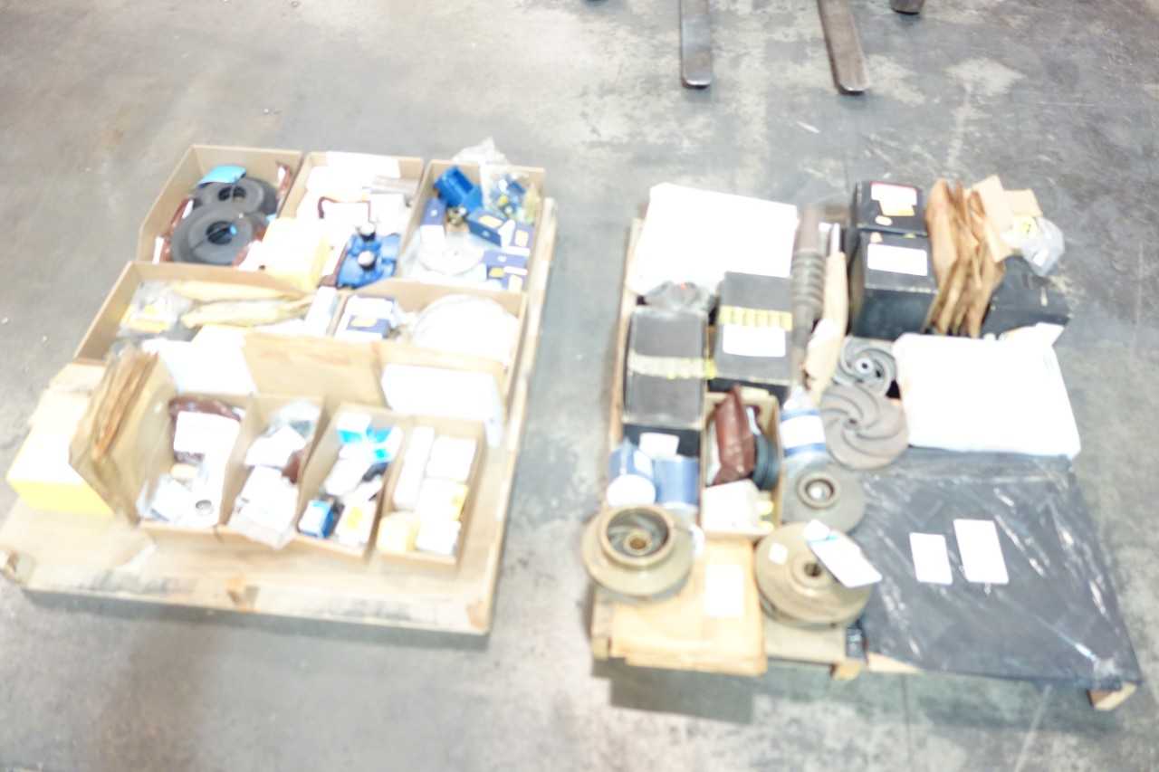 2 PALLETS OF ASSORTED PUMP PARTS, ACCESSORIES, COMPRESSION SEALS, IMPELLER, DIAPHRAGM PUMPS - DIAPHRAGM PUMP
