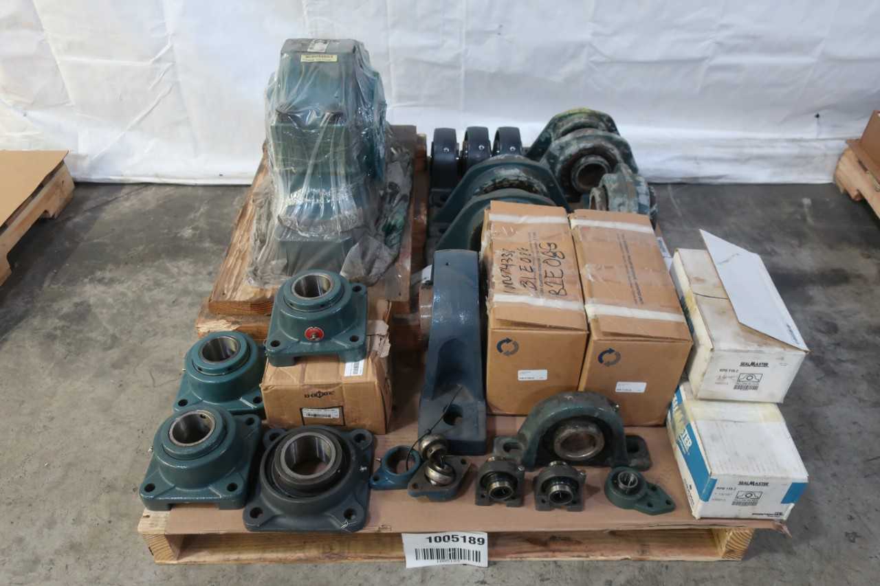 PALLET OF ASSORTED PILLOW BLOCK, FLANGE AND MOUNTED BEARINGS - BEARINGS
