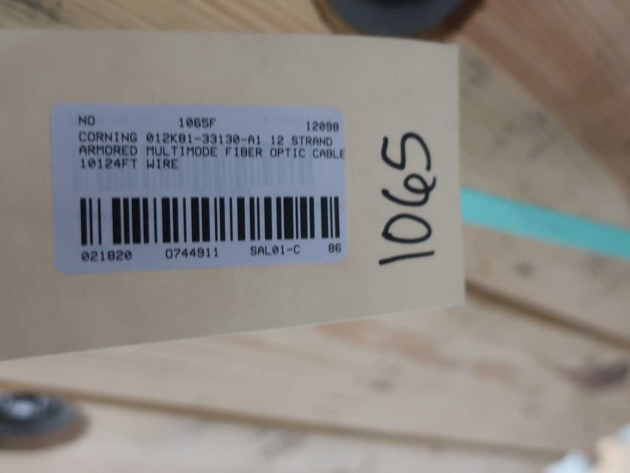 CORNING 012K81-33130-A1 12 STRAND ARMORED MULTIMODE FIBER OPTIC CABLE OM1 10124FT WIRE - ELECTRICAL COMPONENTS