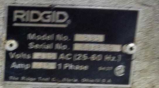 Ridgid 535 Pipe Threader - MACHINE TOOLING