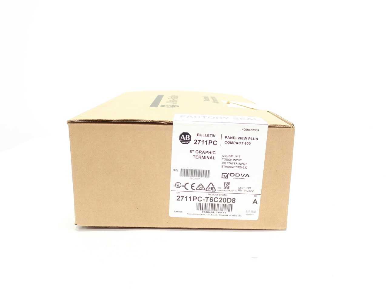 ALLEN BRADLEY 2711PC-T6C20D8 PANELVIEW PLUS 600 - HMIS & DISPLAYS