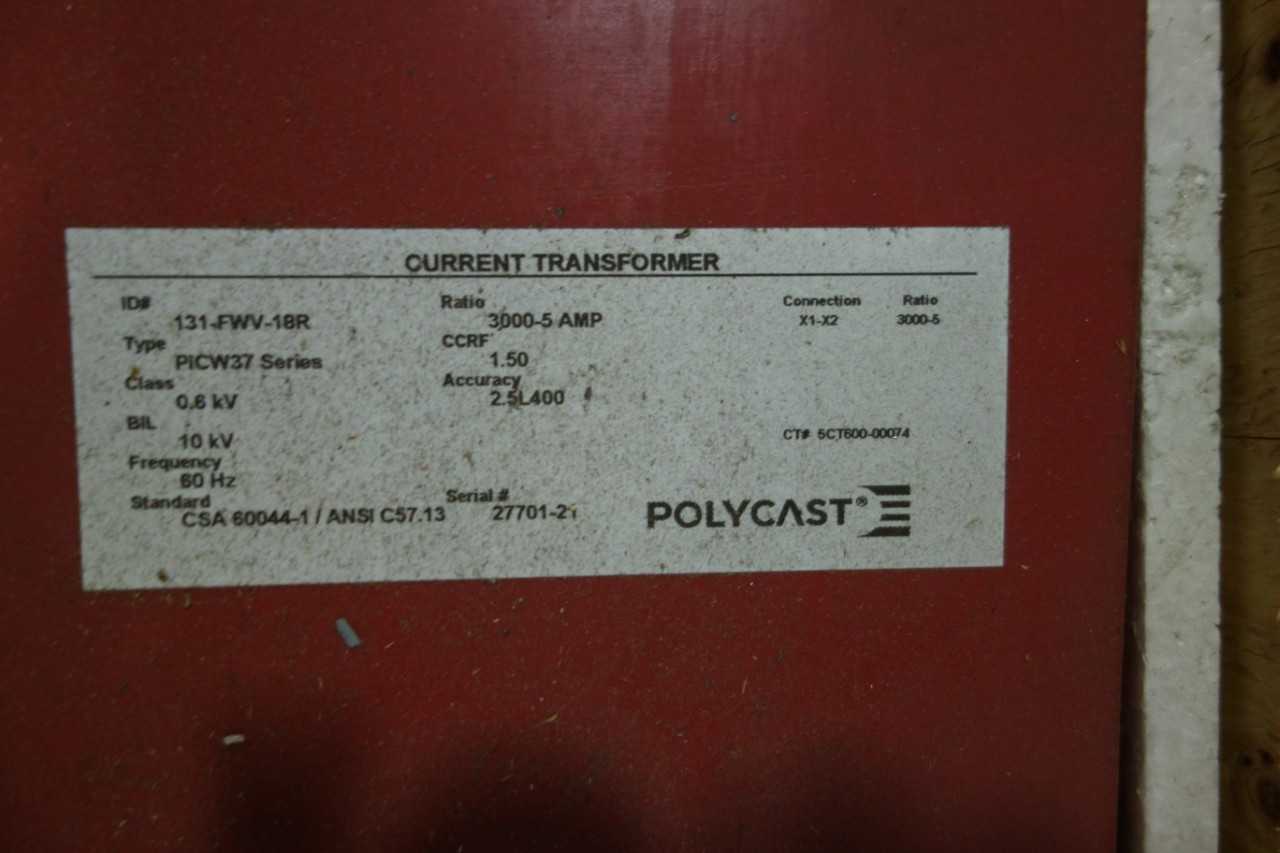LOT OF 16 POLYCAST PICW37 131 FWV 18R 3000 5 15KV AC CURRENT TRANSFORMER - CONTROL TRANSFORMERS