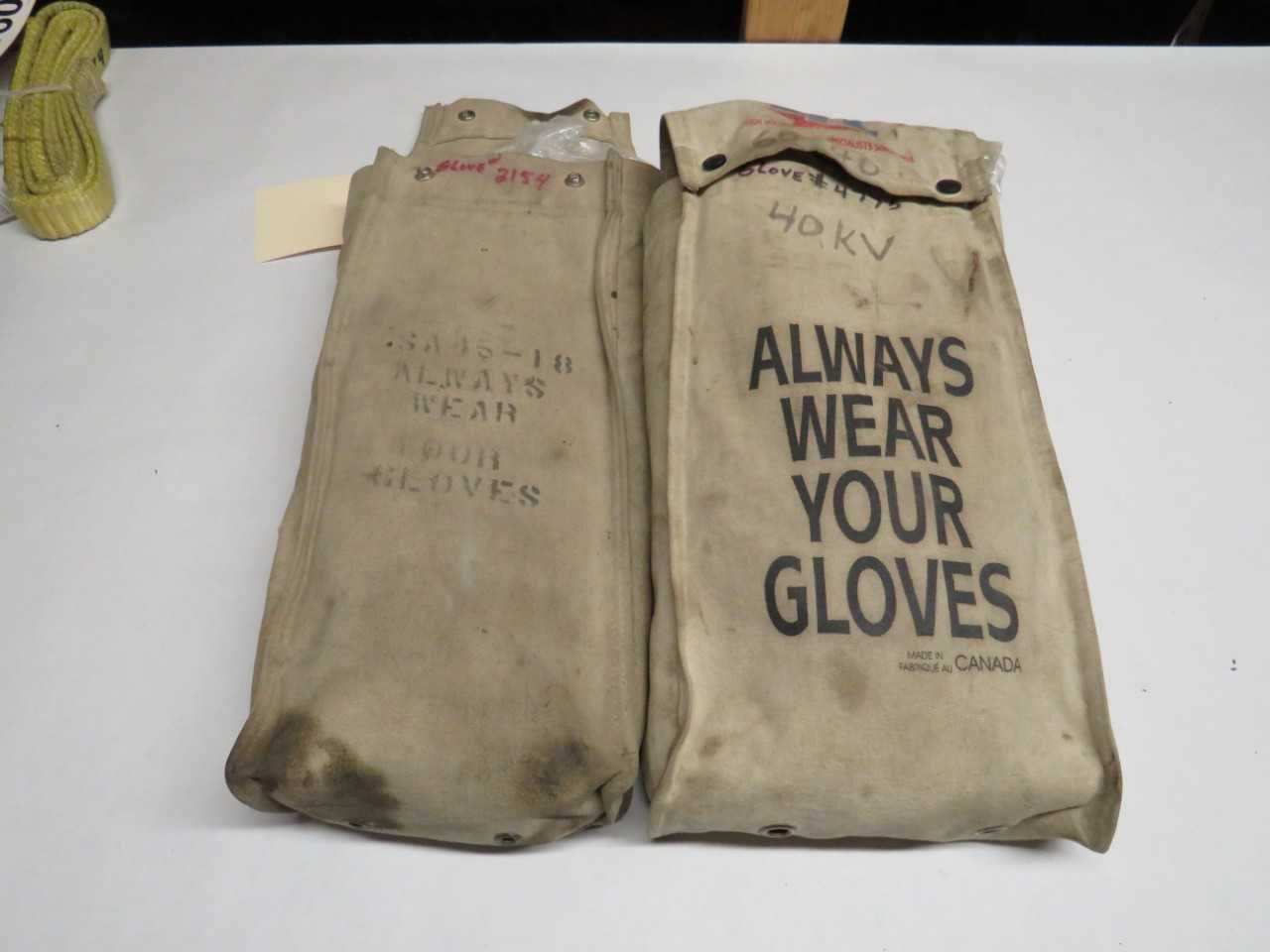 2 PAIRS LTL CLASS 4 TYPE 1 D120 SIZE 10 1/2 HIGH VOLTAGE ELECTRICAL GLOVES - 1 INCOMPLETE SET - SAFETY EQUIPMENT