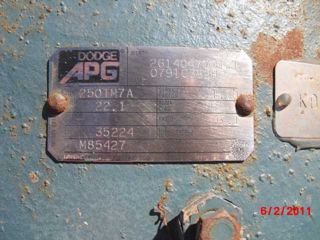 15 HP Dodge Gear Reducer Model 250TM7A - GEAR REDUCERS