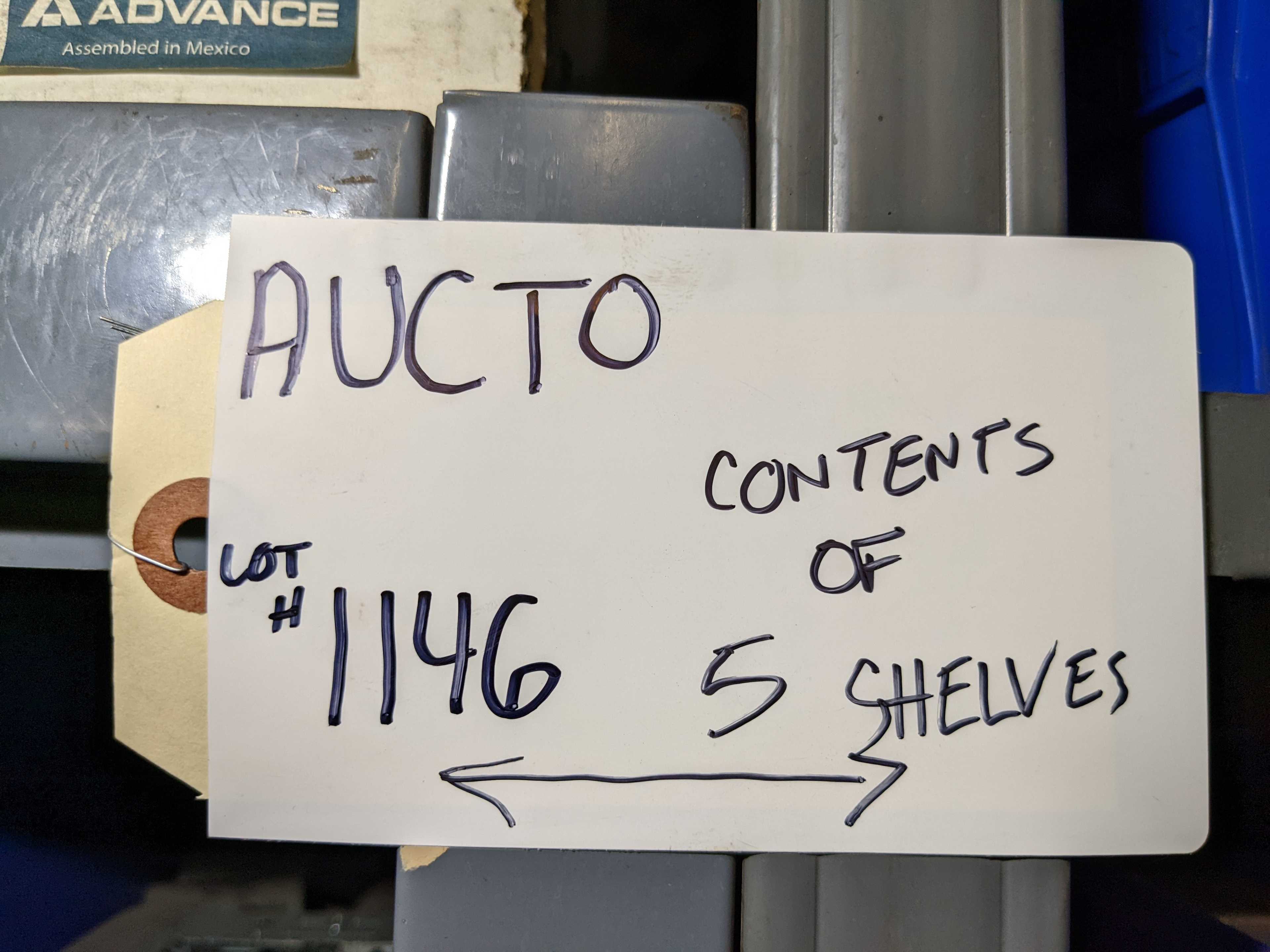 CONTENTS OF SHELVING - PROCESS EQUIPMENT
