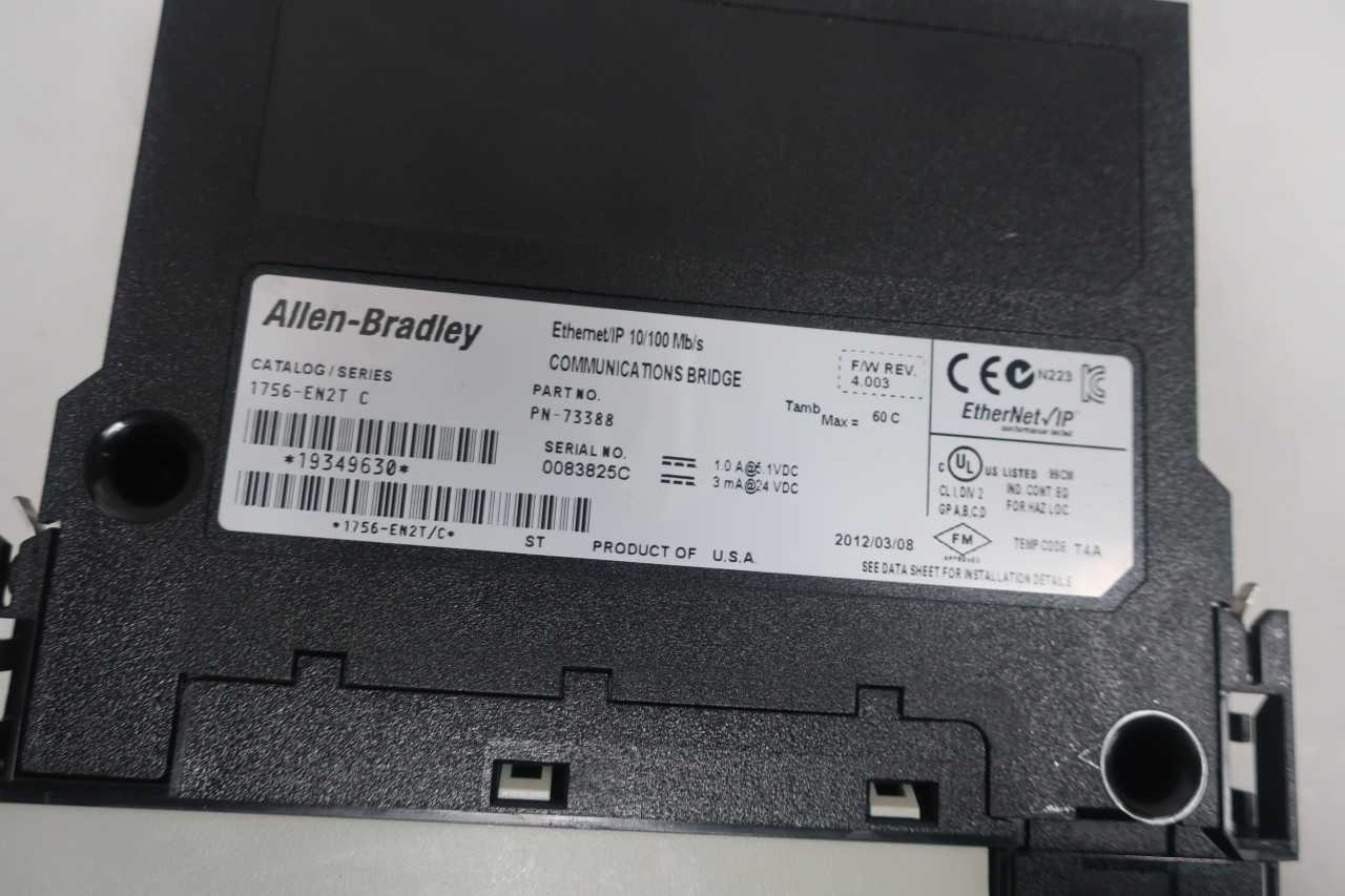 ALLEN BRADLEY 1756-EN2T CONTROLLOGIX COMMUNICATION BRIDGE MODULE SER C - AUTOMATION & CONTROLS
