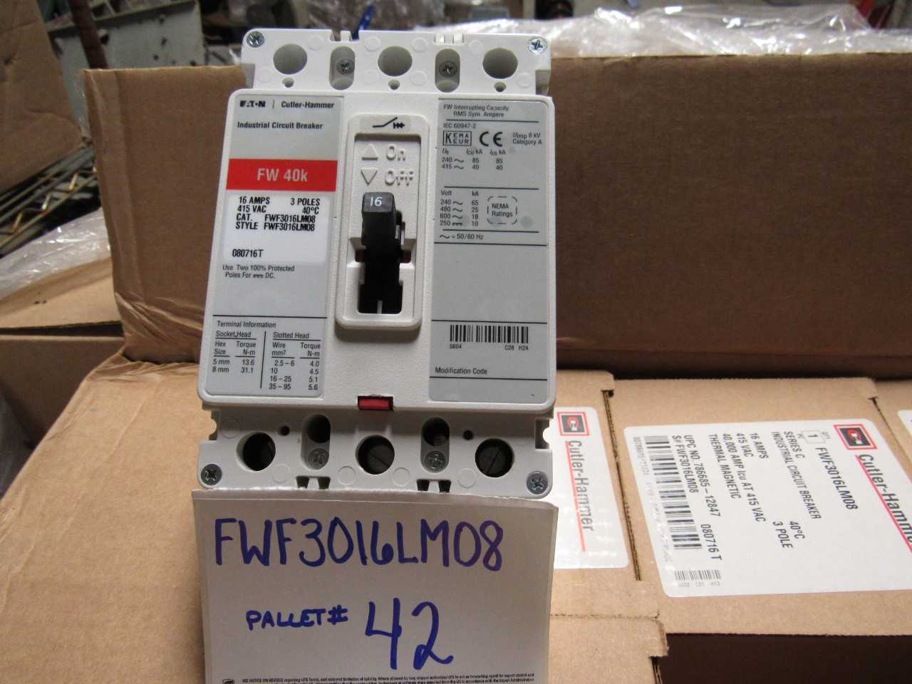 Cutler Hammer FWF3016LM08 circuit breakers - CIRCUIT BREAKERS