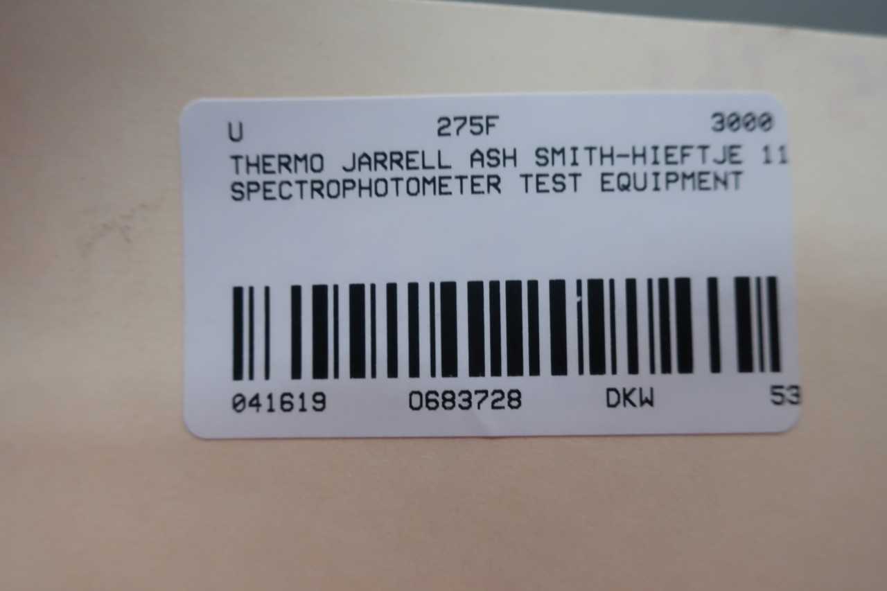 THERMO JARRELL ASH 757 SMITH-HIEFTJE 11 SPECTROMETER TEST EQUIPMENT - LAB & SCIENTIFIC