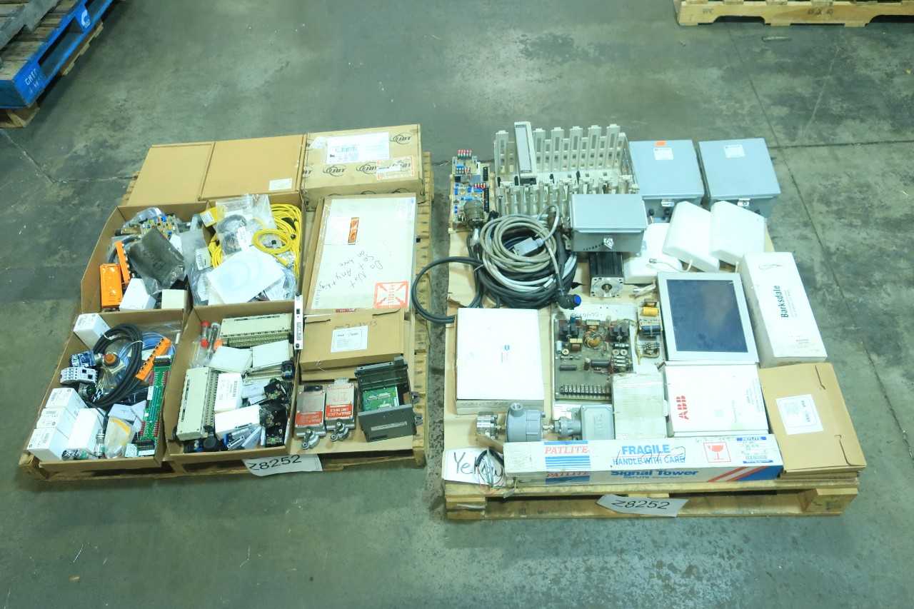 2 PALLETS OF ASSORTED ELECTRICAL - CIRCUIT BOARDS, INTERFACE PANELS, MOTOR DRIVE, MODULES, POWER SUPPLY - ALLEN BRADLEY, ABB, FOXBORO - AUTOMATION & CONTROLS