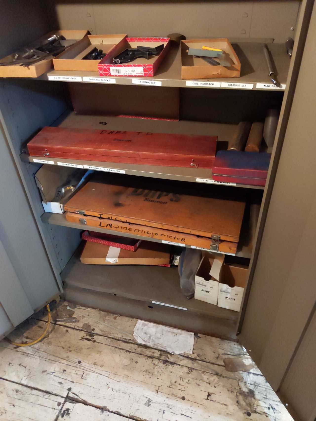 Contents of cabinet Misc. Starrett Calibration tools - MISCELLANEOUS