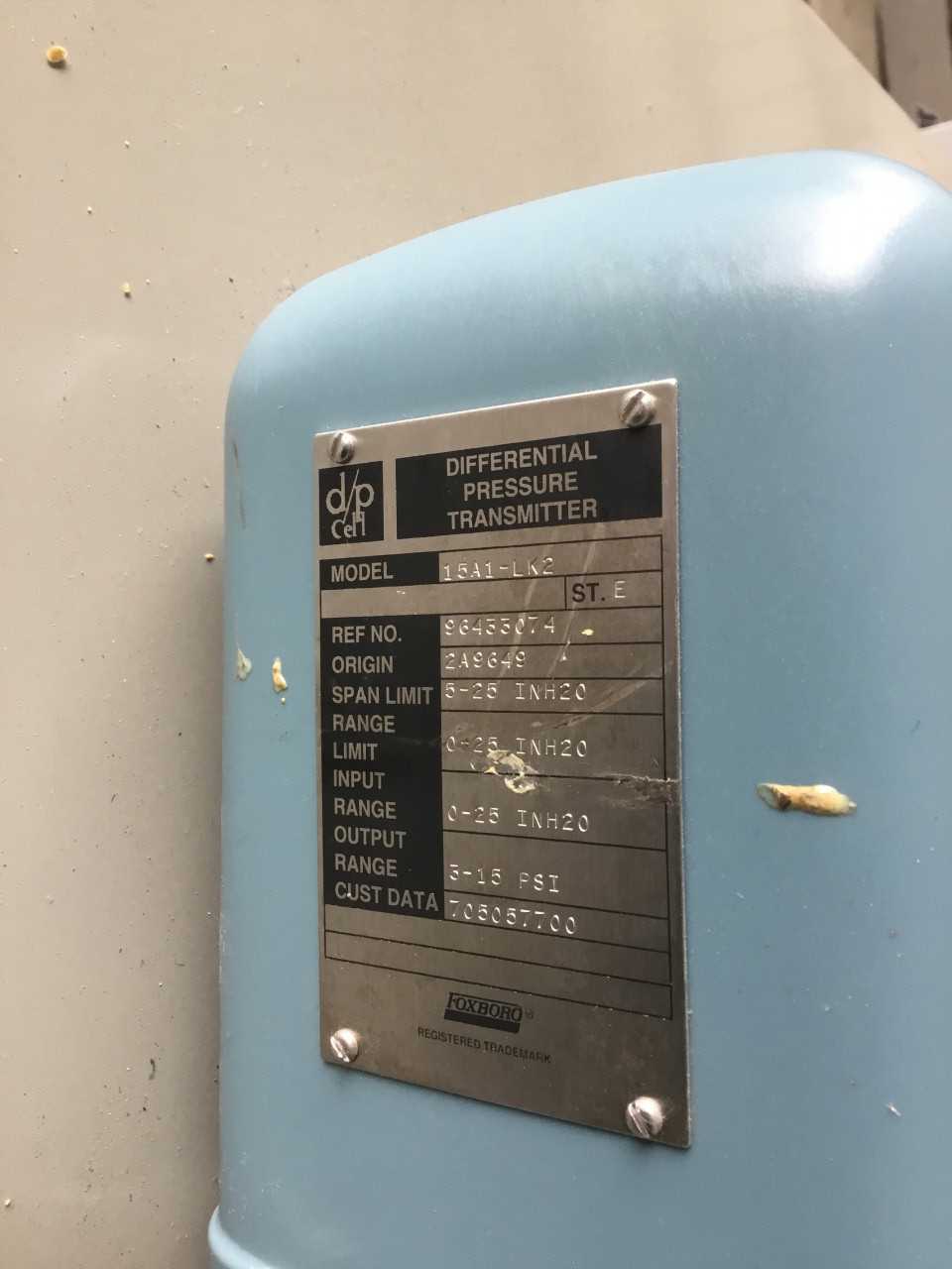 Foxboro Differential Pressure Transmitter - INSTRUMENTATION