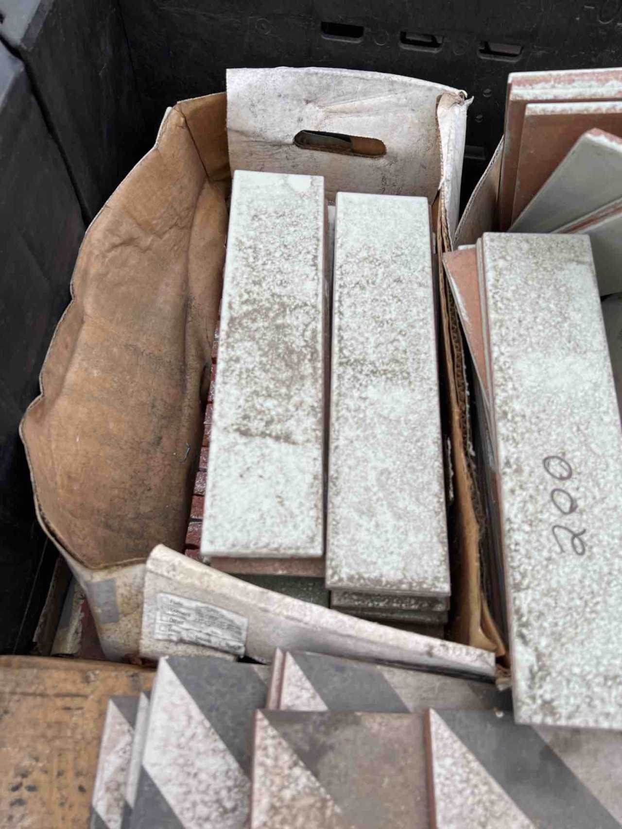 Contents ONLY 3 Totes of Assorted Tiles - MATERIAL HANDLING