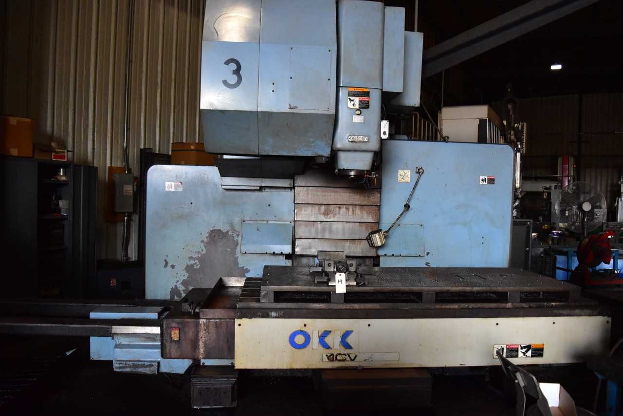 OKK MCV860 Vertical Machine Center s/n,177, Mfg. #MA67066A9, 30 ATC w/Tool holdersTableWork Surface: 90.55" x 33.46" Travels X=80.31", Y=33.85", Z=28.34", Spindle speed 4500 rpm, BT 50 - MACHINING ACCESSORIES & TOOLING
