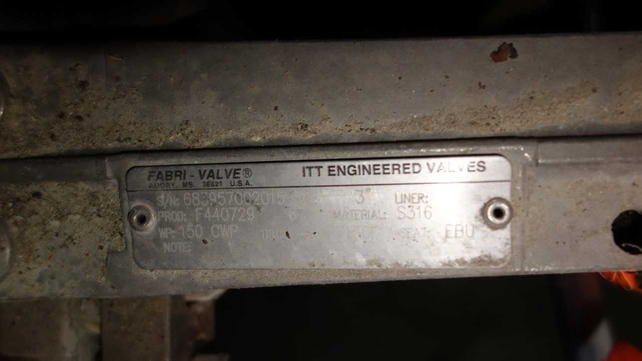 LOT OF 2 ITT FABRI VALVE 3IN STAINLESS BUTTERFLY VALVES - VALVES