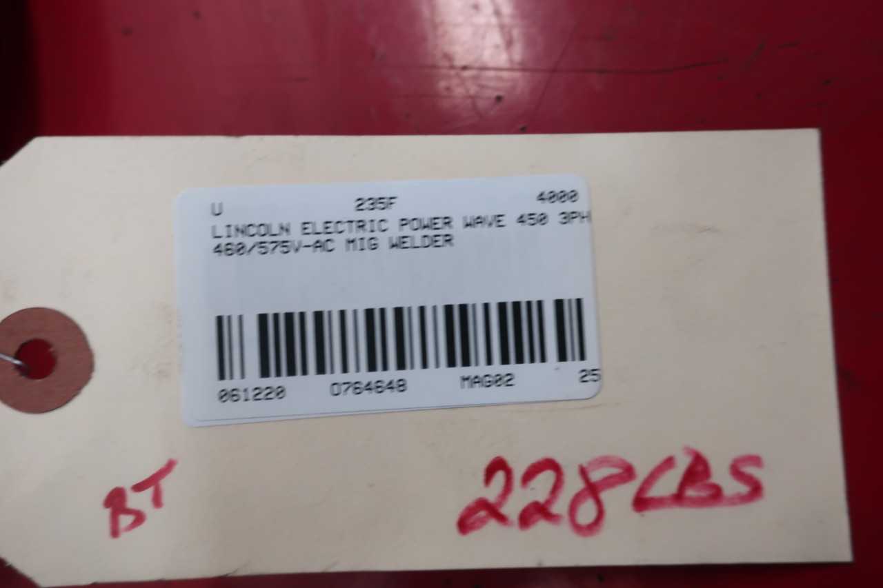 LINCOLN ELECTRIC POWER WAVE 450 3PH 460/575V-AC MIG WELDER - WELDING EQUIPMENT