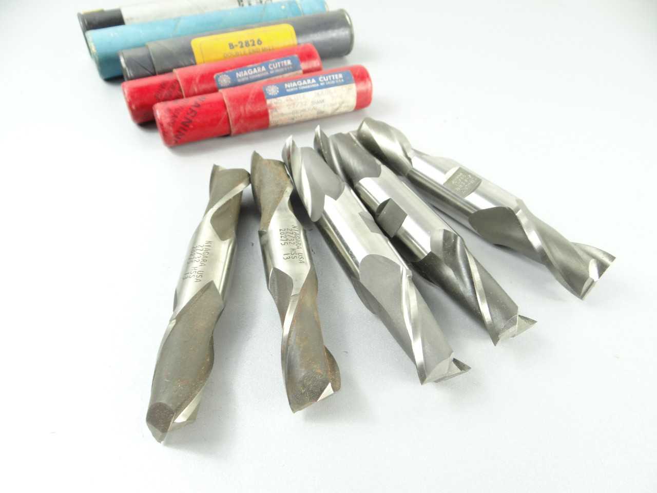 Lot of 5 NEW HSS 2 Flute Double End Mills - MISCELLANEOUS