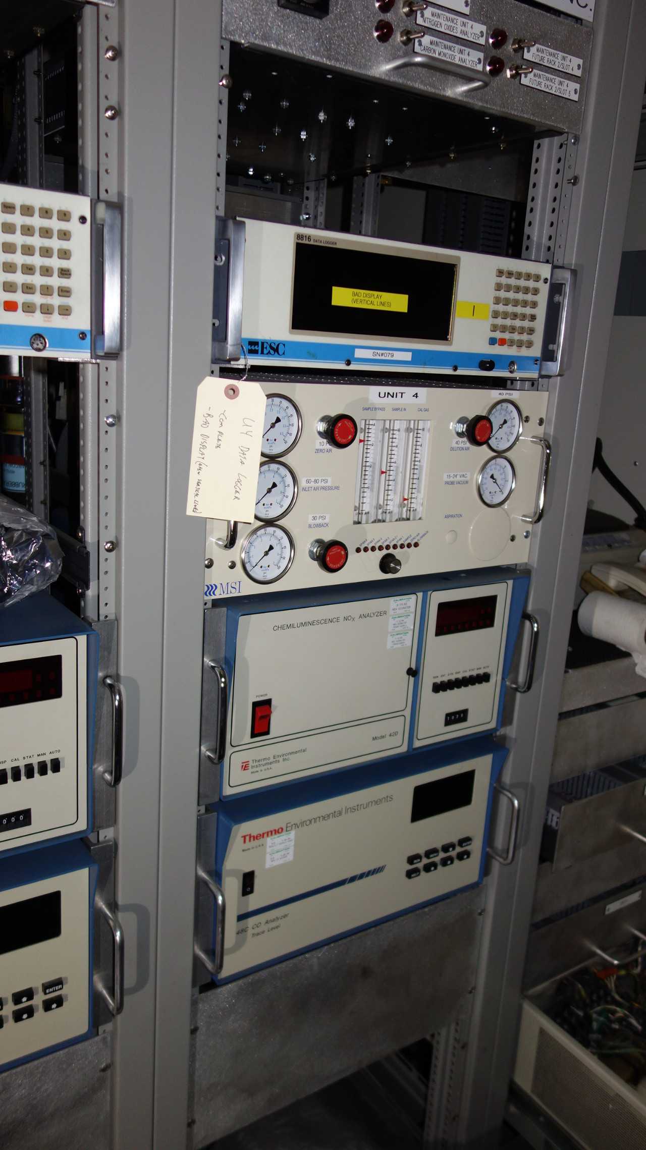 CONTENTS OF RACKS - THERMO AND ESC ANALYZERS - PALLET RACKING