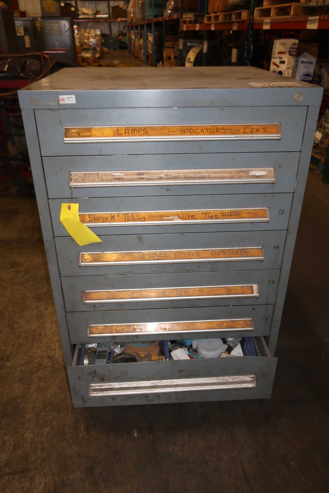 STANLEY VIDMAR 7 DRAWER TOOL BOX WITH ELECTRICAL CONTENTS - TOOL STORAGE