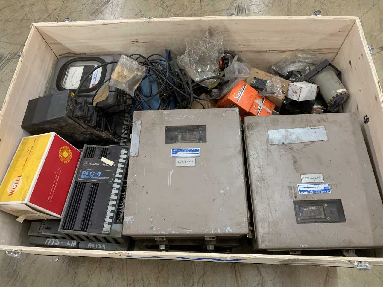 CRATE OF MISC. ELECTRICAL AUTOMATION EQUIPMENT ALLEN-BRADLEY ETC. - INDUSTRIAL PARTS