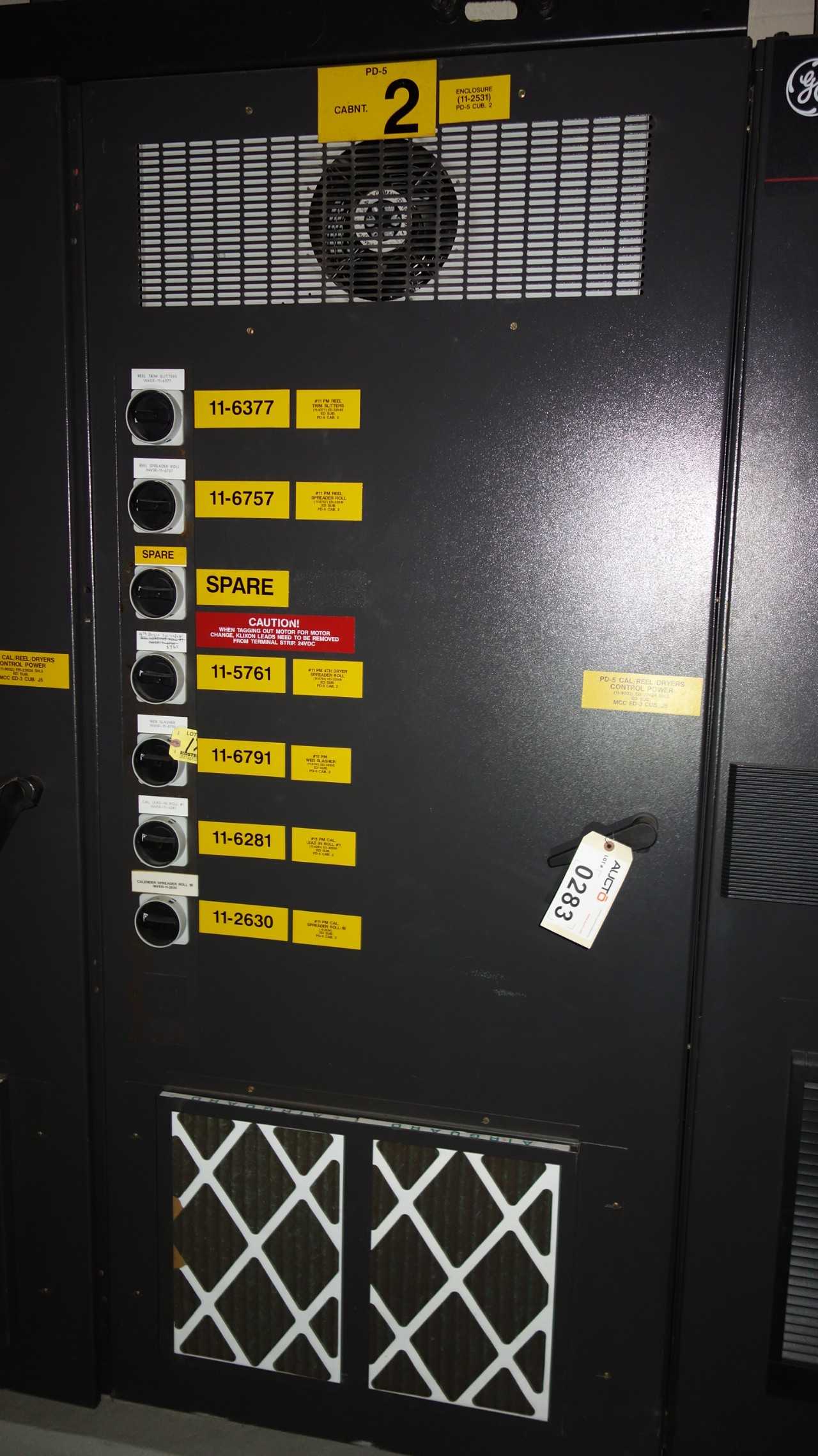 GE INNOVATION SERIES 3VVRJ607IB01 LV AC DRIVE CABINET w 6 GE Drives - MOTOR DRIVES