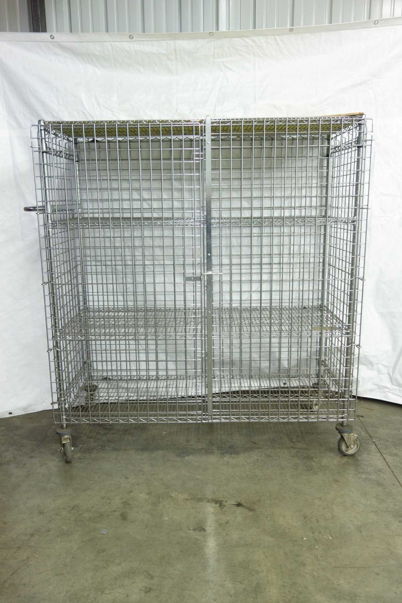 LOT OF 3 METRO STAINLESS STEEL WIRE RACK ROLLING CARTS - ROLLING CARTS