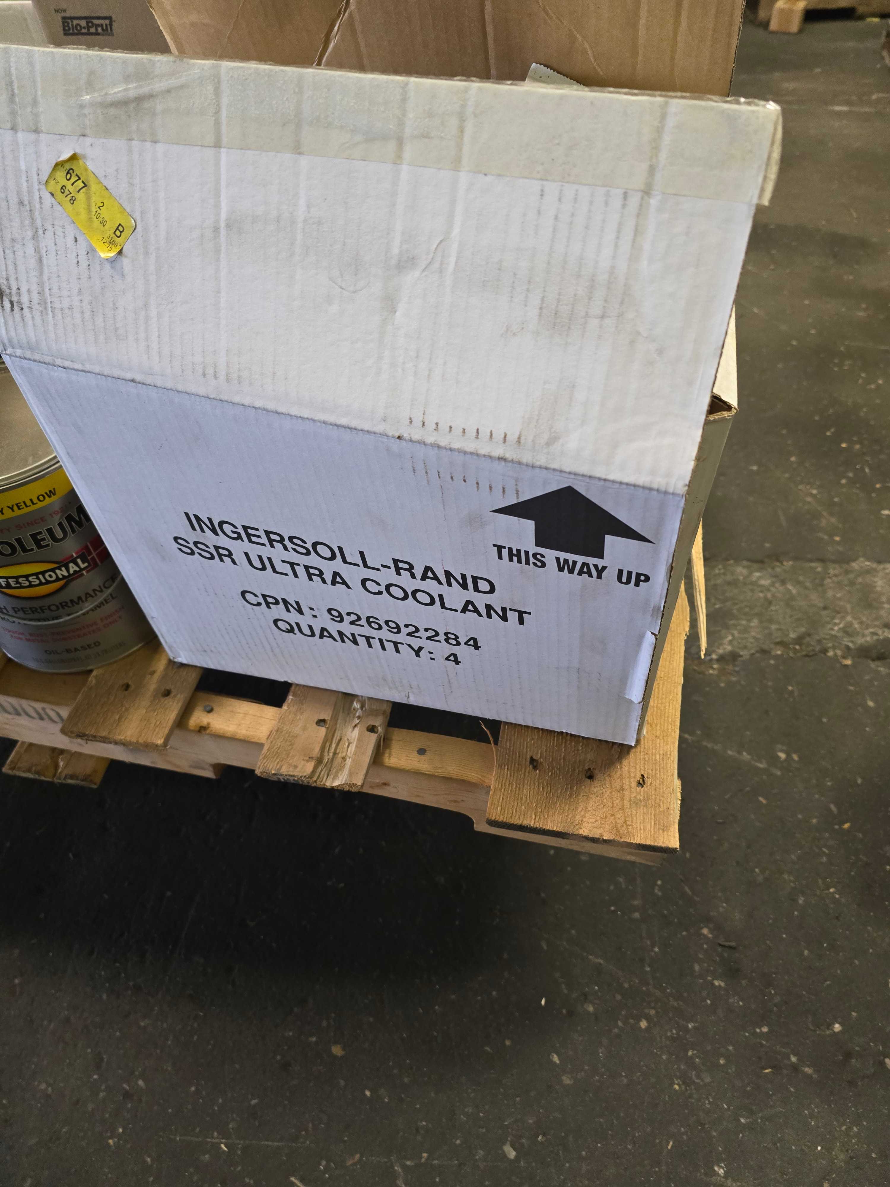 LOT OF WAREHOUSE MATERIALS - ANTIFREEZE - EYEWASH STATIONS - DISPENSERS - YELLOW PAINT - INDUSTRIAL PARTS
