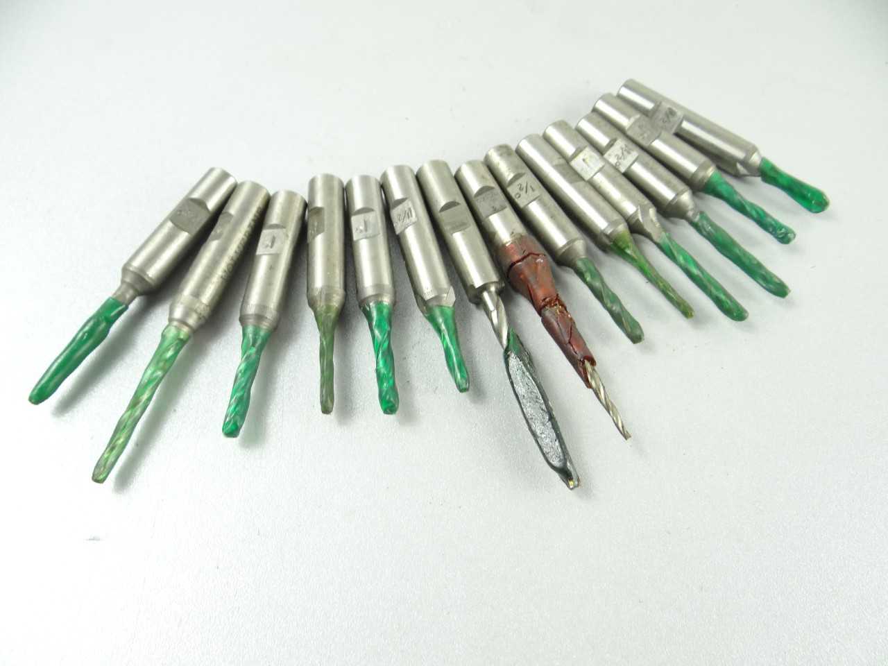Lot of 14 Freshly Sharpened HSS Tapered End Mills - MACHINING ACCESSORIES & TOOLING