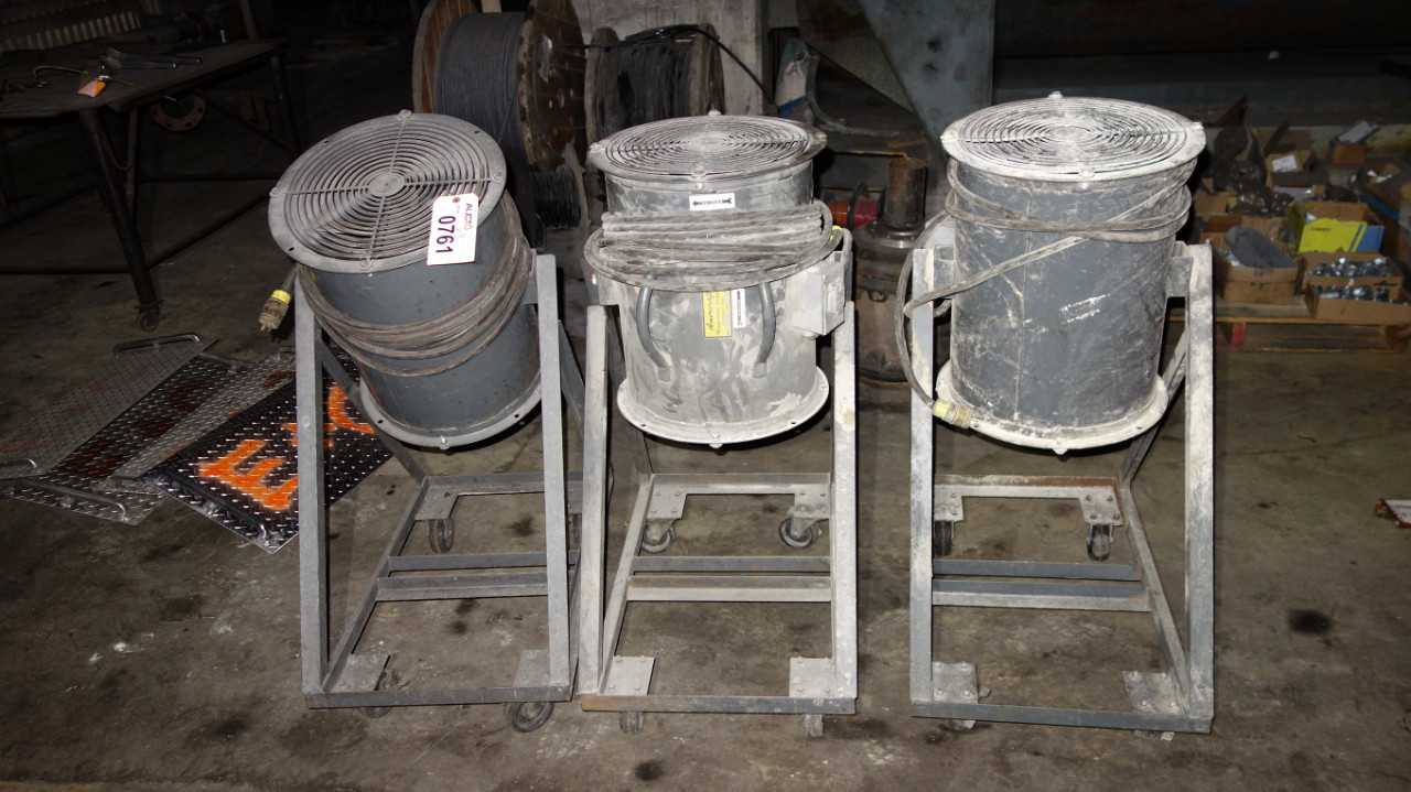 LOT OF 3 AMERICRAFT 15DA-1/4MCX PORTABLE BLOWERS - BLOWER FAN