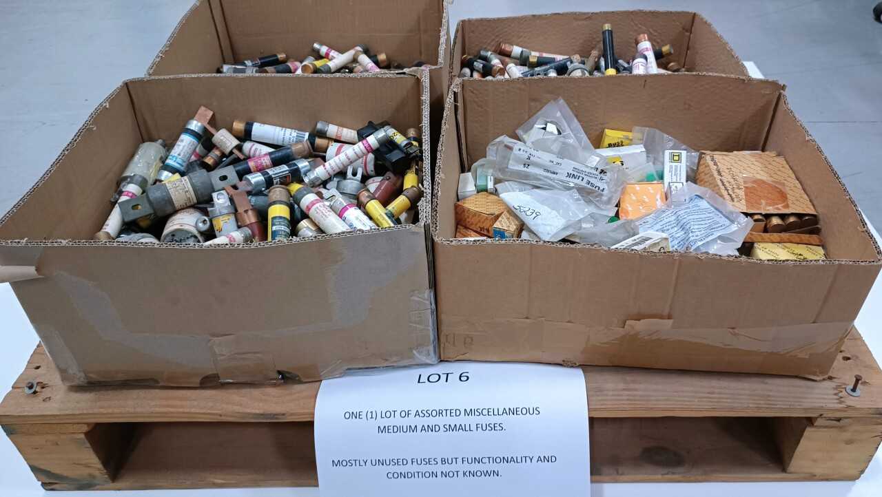 ONE (1) LOT OF ASSORTED MISCELLANEOUS MEDIUM AND SMALL FUSES. - FUSES
