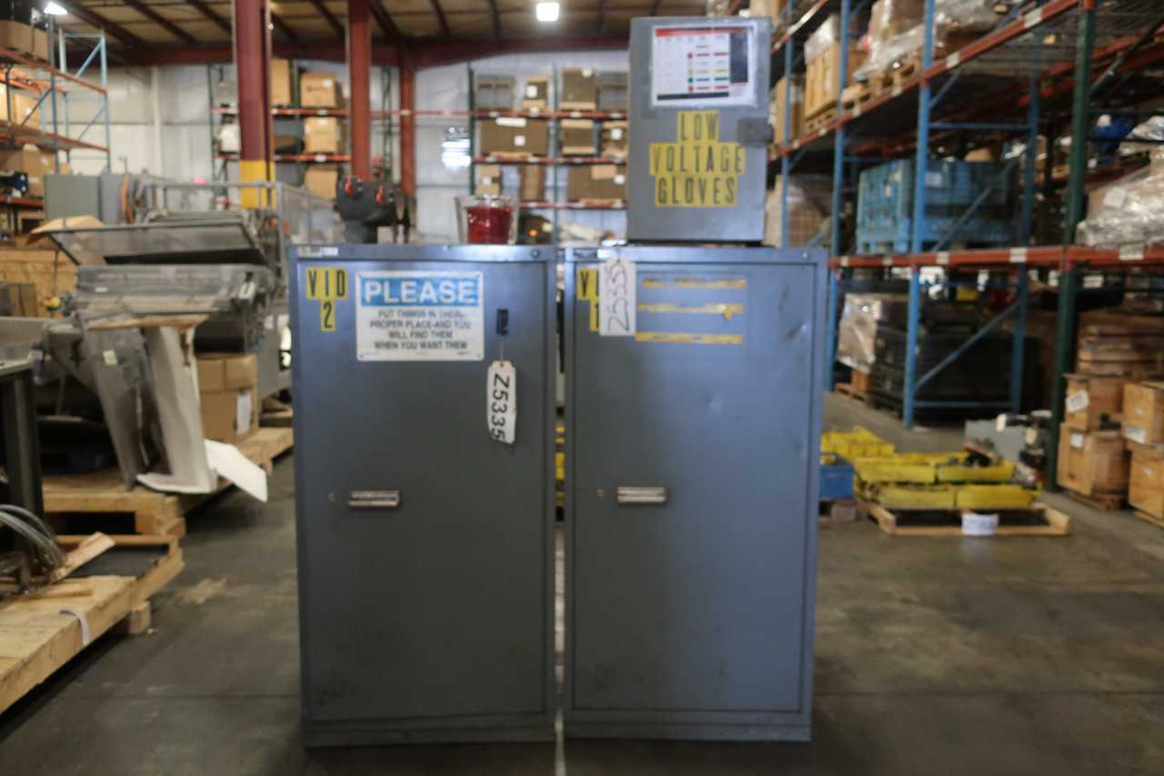 LOT OF 2 STANLEY VIDMAR TOOL AND SAFETY CABINETS - TOOL STORAGE