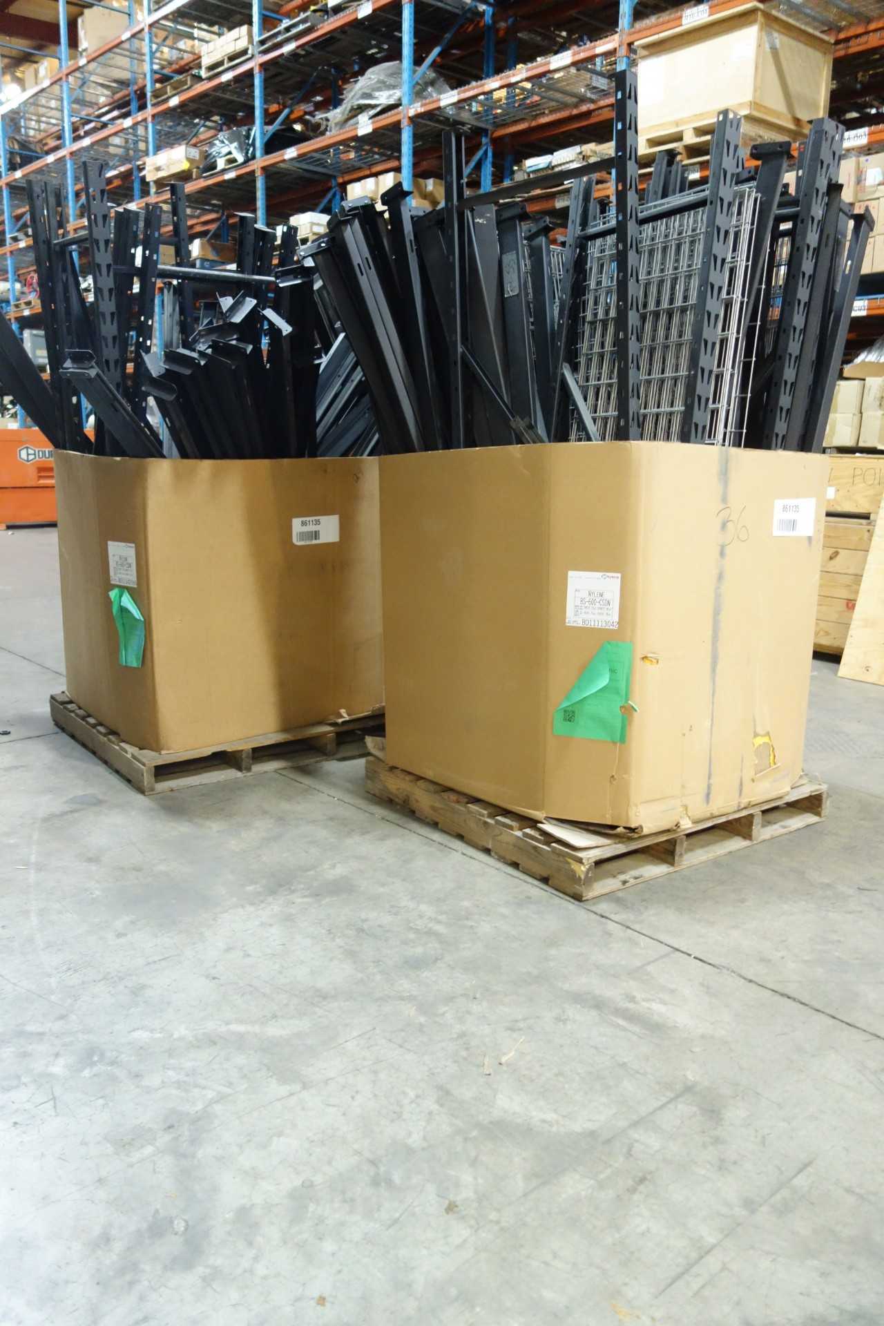 LOT OF METAL SHELVING - SHELVING