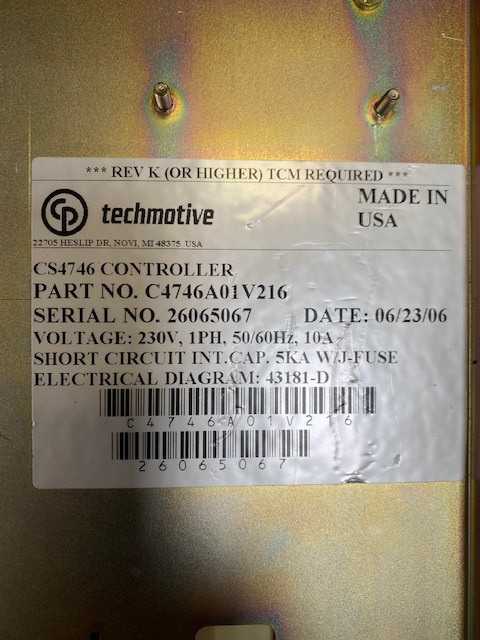 Lot of 7 Techmotive C4746A01V216 Torque Controller CS4746 230V 1Ph 10A 50/60Hz - Used - Bench Tested - AUTOMATION & CONTROLS