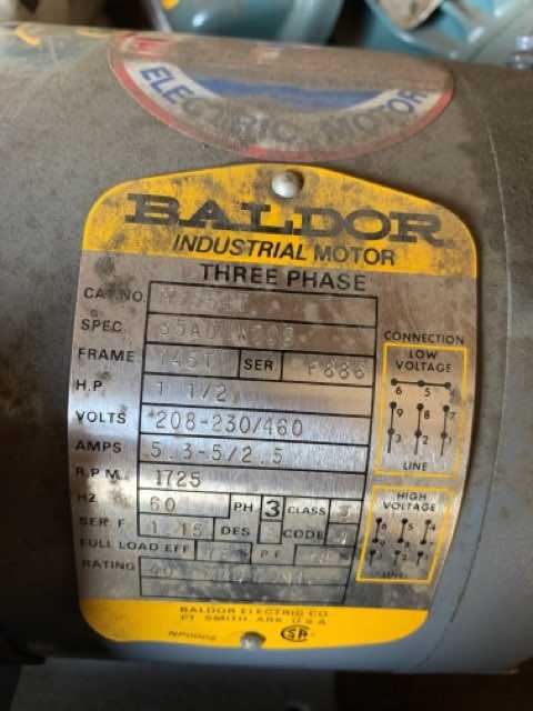 1 HP 1800 RPM 145T Frame Baldor Motor Unused - ELECTRIC MOTORS