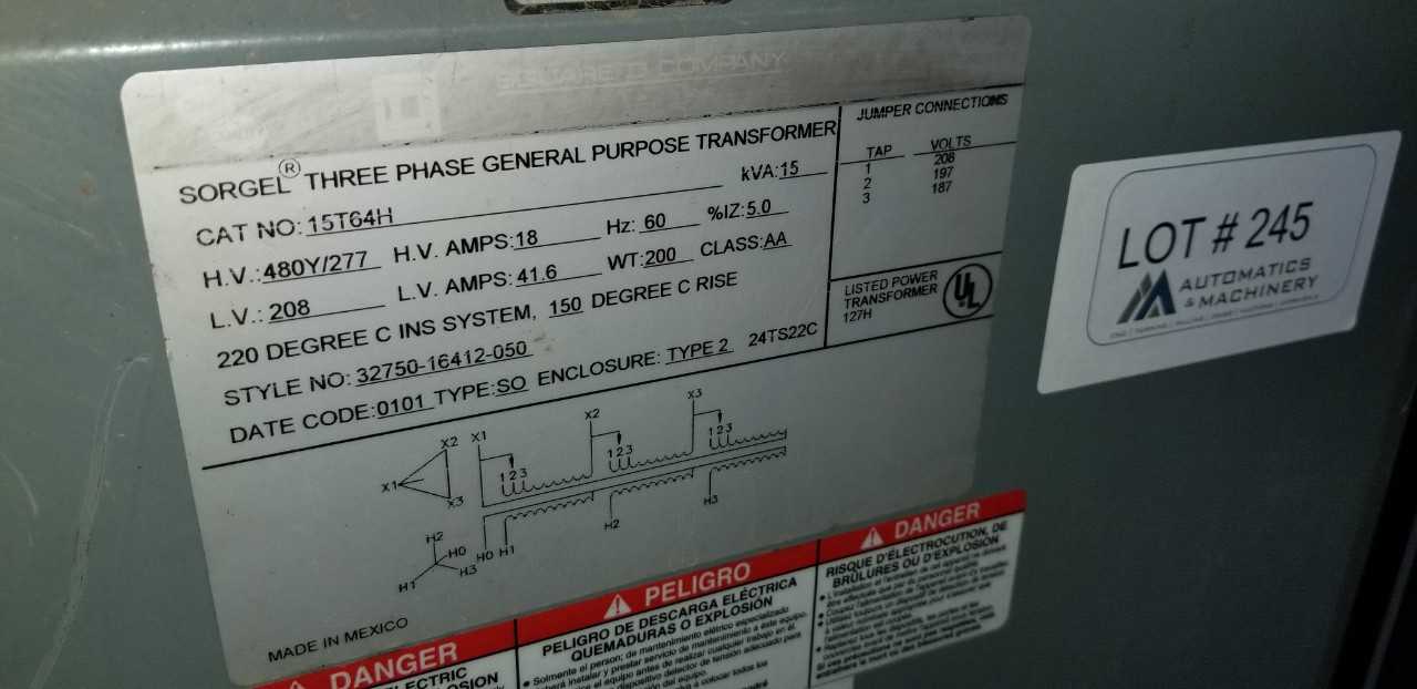 Sorgel Three Phase Transformer - CONTROL TRANSFORMERS