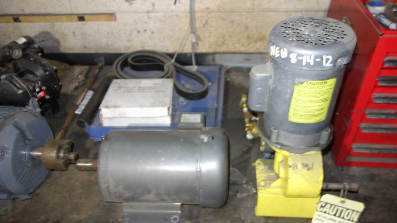CONTENTS OF 3 TABLES - MOTORS, PUMPS (EXCLUDES VISE) - MISCELLANEOUS