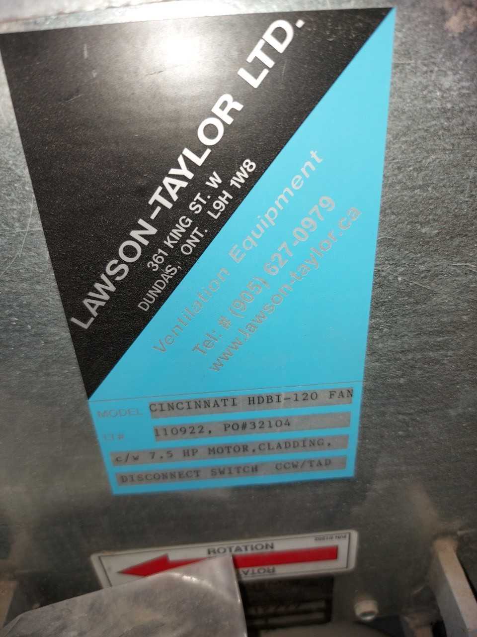 CINCINNATI FAN HDBI-120 2305CRM 3500RPM FAN - TEMPERATURE CONTROL COMPONENTS