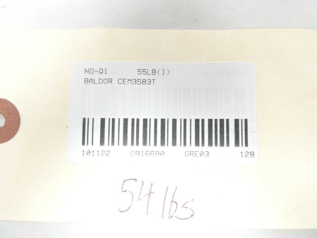 BALDOR CEM3583T 143TC 3PH 1-1/2HP 3450RPM 208-230/460V-AC AC MOTOR - ELECTRIC MOTORS