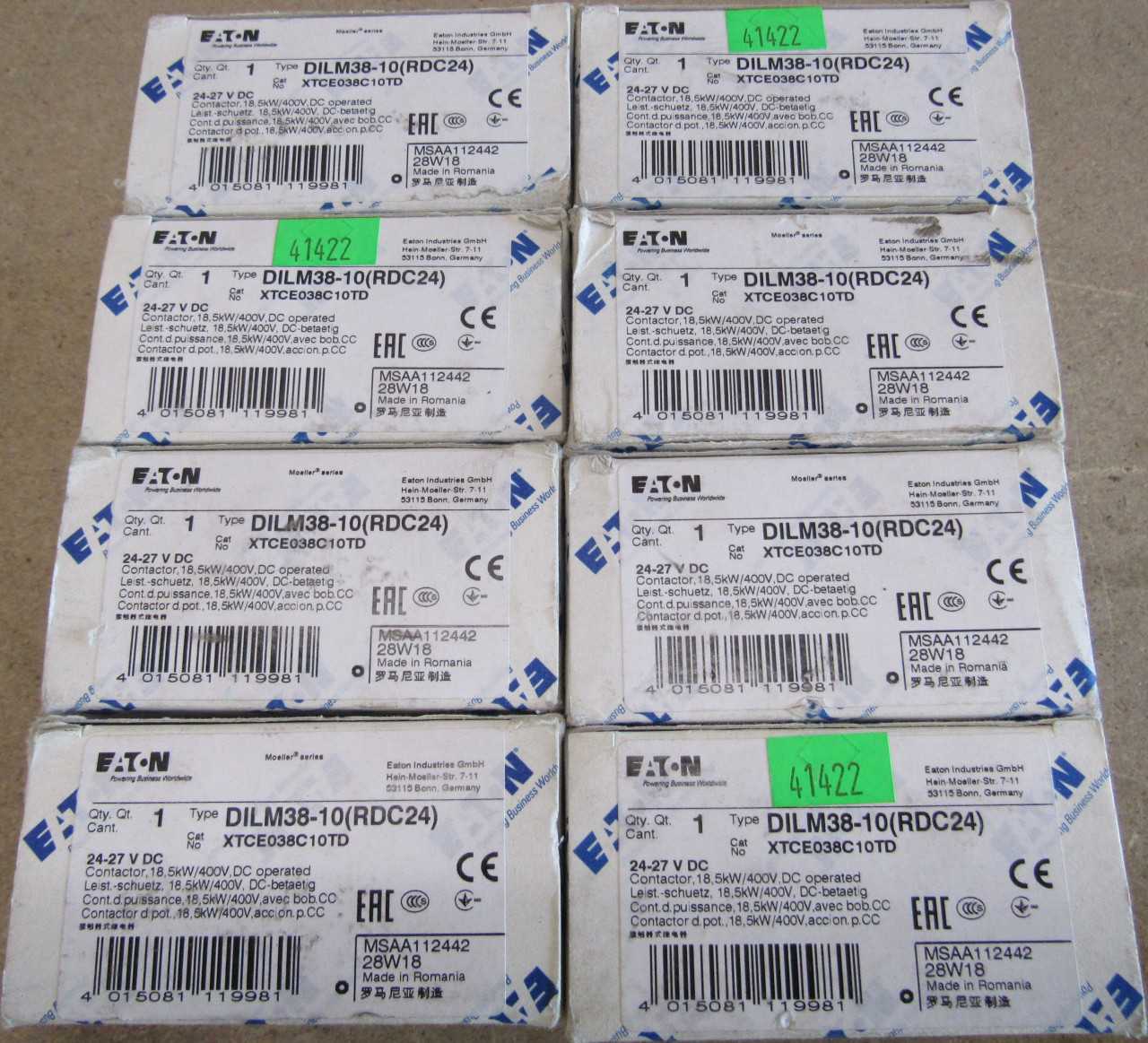 Lot of Quantity 8x XTCE038C10TD Contactors - CONTACTORS